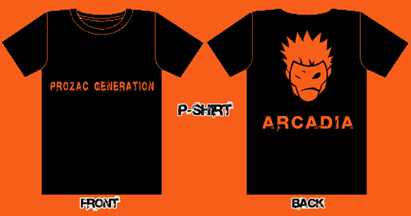 T-shirt prozac generation_orange & black